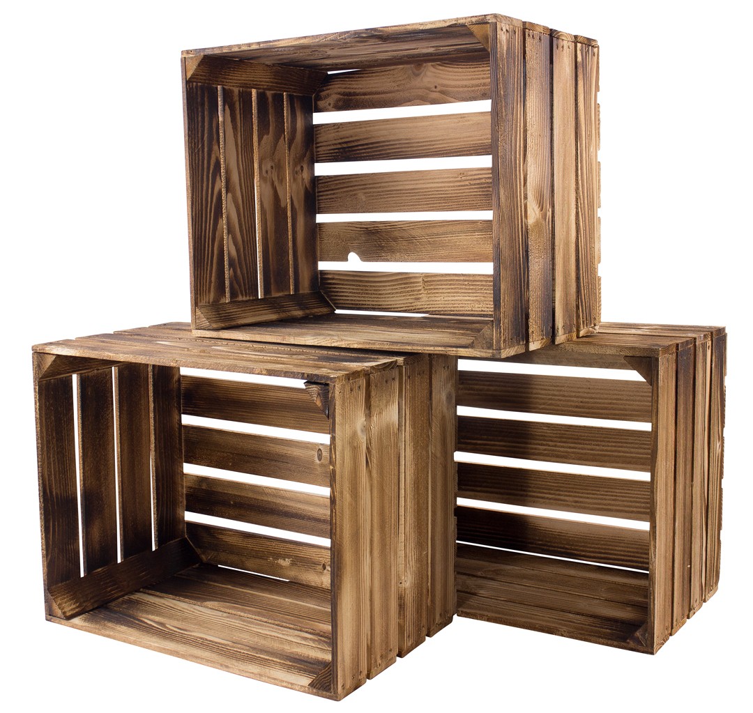 Set 6 houten kisten ( kratten )